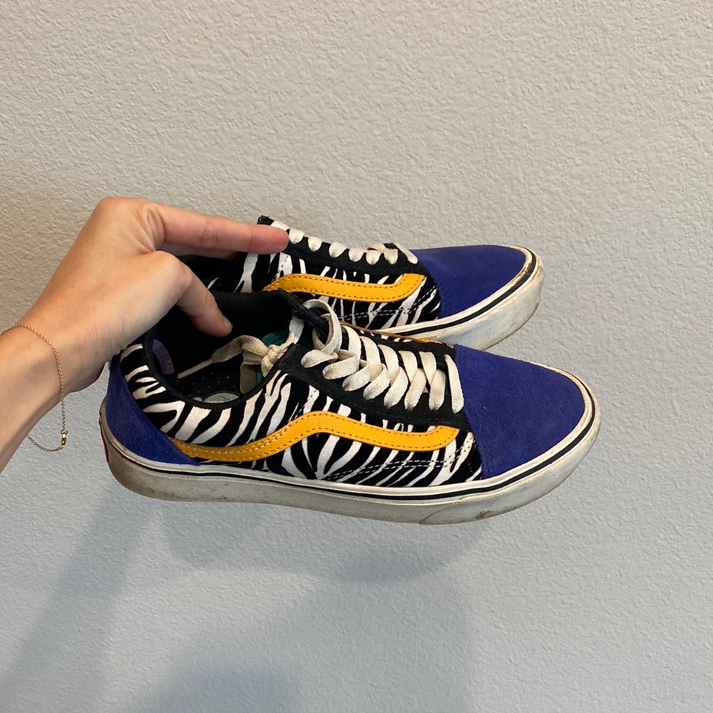 Vans old skool blue suede zebra ultracush shoes